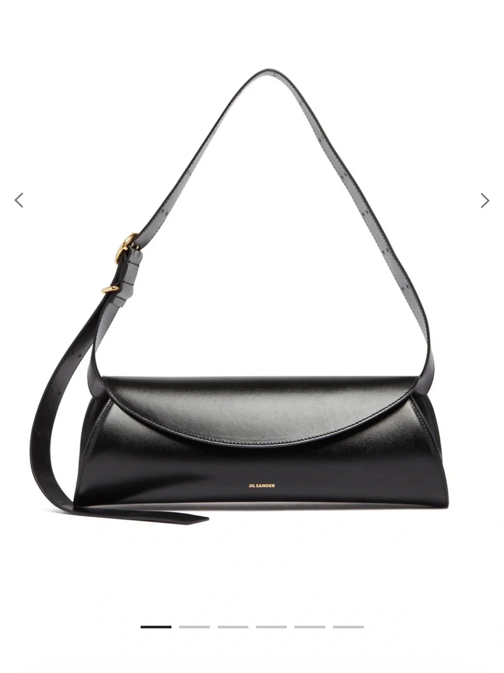 Jil Sander Cannolo Bag in black leather